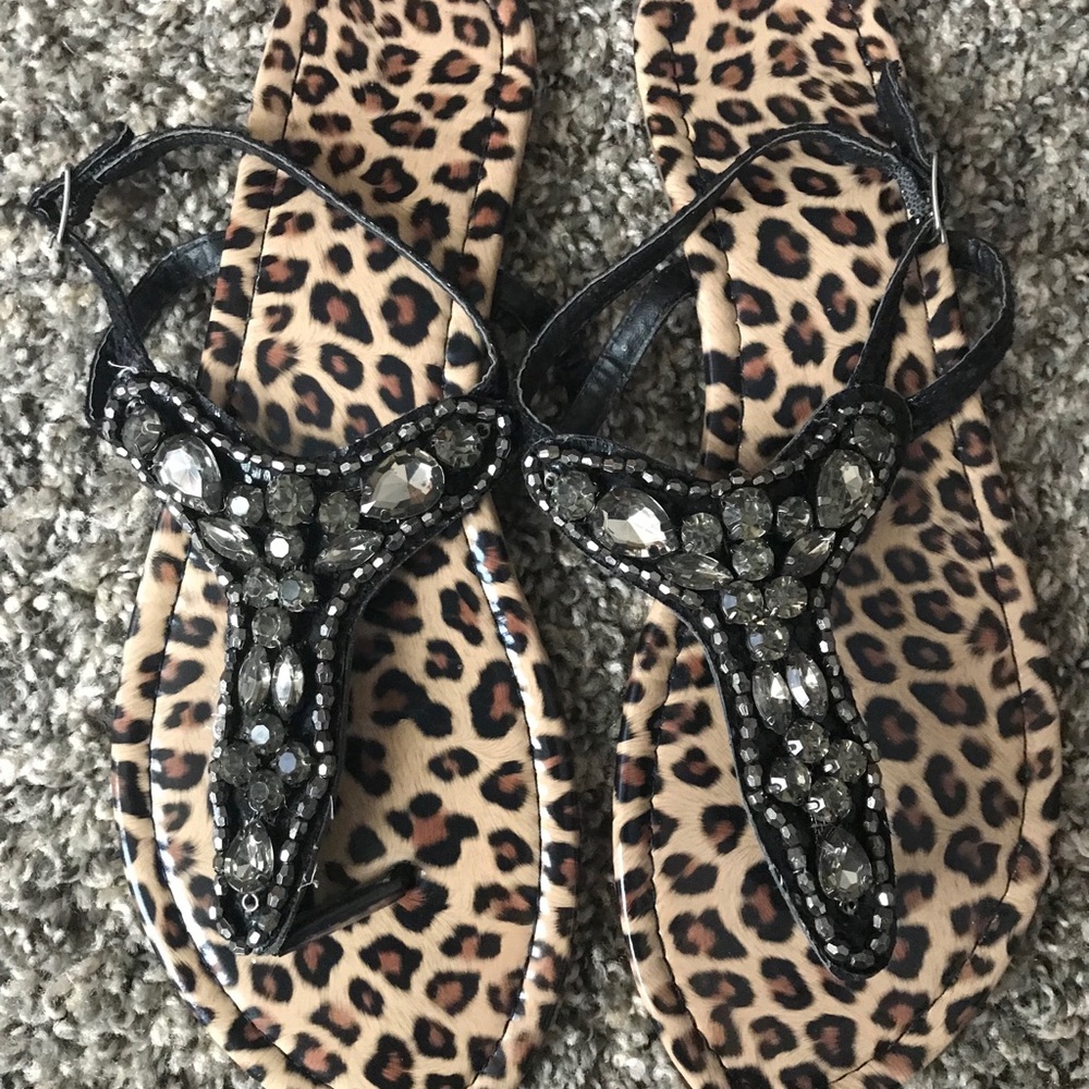 Cheetah bling sandals